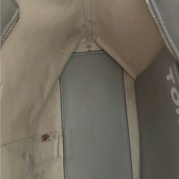 Tory Burch Gemini Tote Purse Bag Taupe/Navy with duster bag - Picture 9 of 9